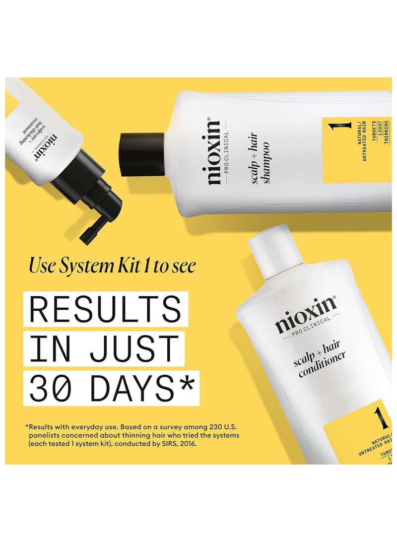 Nioxin Scalp + Hair Thickening System 1 Shampoo 300ml, 10.1 fl oz , For Natural or Untreated Hair with Light Thinning,  with Niacinamide and Biotin - Image 4